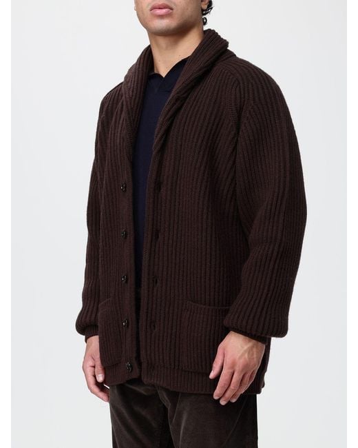 Filson Black Button-Up Shawl Collar Wool Cardigan With Dropped Shoulders for men