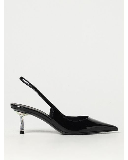 Le Silla Black Crystal-Embellished Slingback Pumps