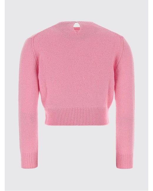 Jil Sander Pink Virgin Wool Cropped Sweater