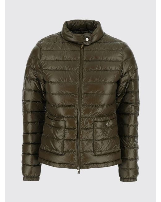 Herno Brown Short Ultralight Nylon Down Jacket With Biker Collar And Zip