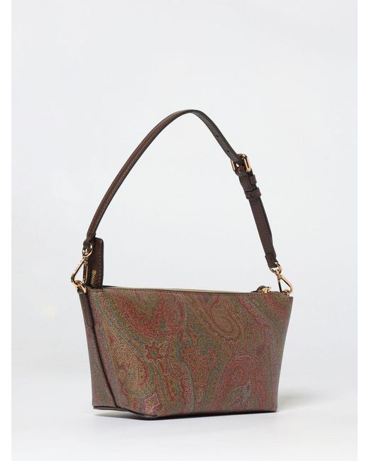 Etro Gray Essential Coated Cotton Bag With Paisley Jacquard