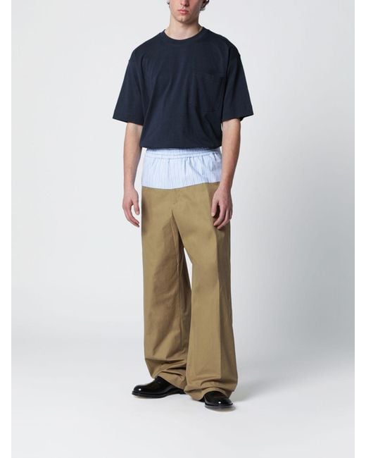 Dries Van Noten Blue Cotton T-Shirt for men