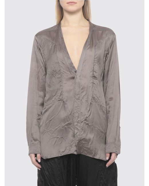 Rick Owens Gray Cotton Blend Shirt