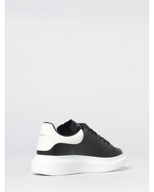 McQueen Black Oversized Leather Sneakers for men