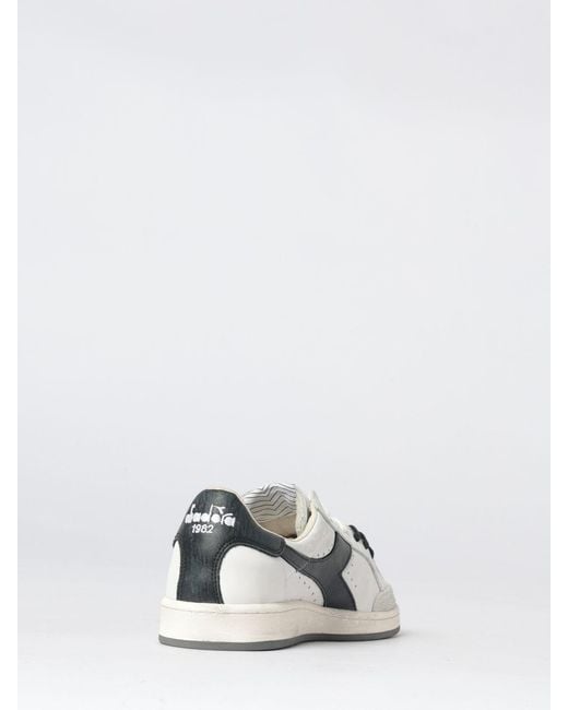 Diadora White Prestige Used Leather Sneakers for men