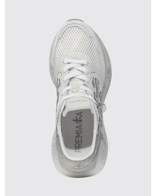 Premiata White Lauryn Suede And Mesh Sneakers