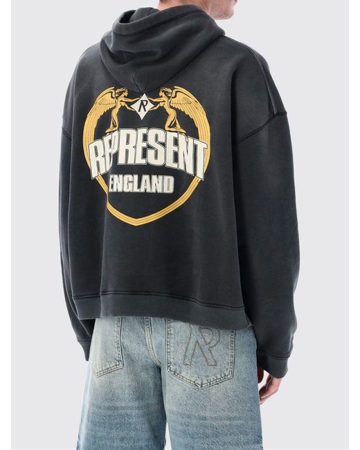 Represent Black Cotton Hoodie for men