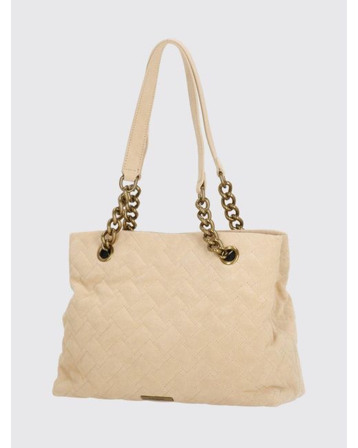 Kurt Geiger Natural Kensington Quilted Suede Bag