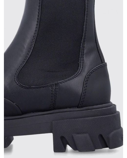 Ganni Blue Cleated Mid Chelsea Boots