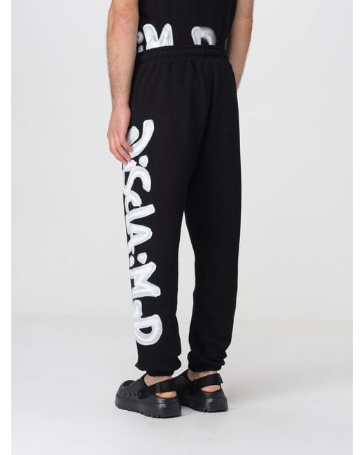 DISCLAIMER Black Cotton Jogging Trousers With Drawstring And Contrast Logo for men