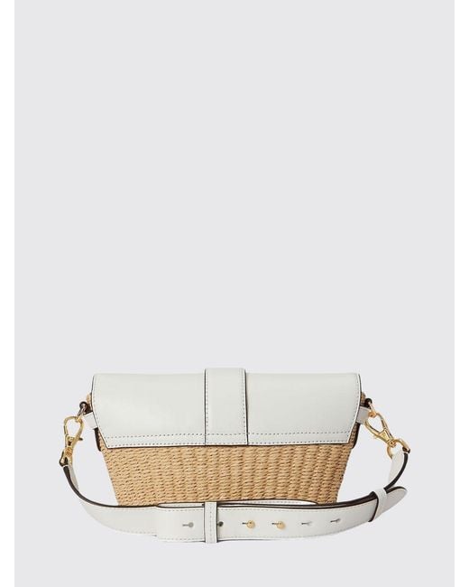 Ralph Lauren Natural Raffia And Leather Lynden Bag