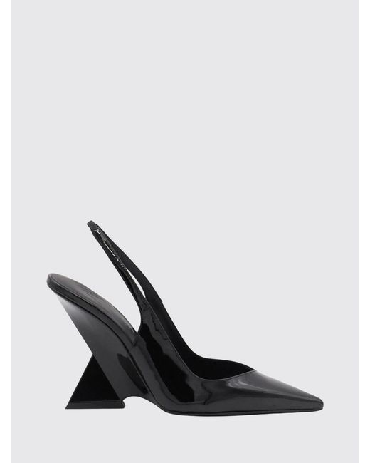 The Attico White Cheope Patent Leather Slingbacks With High Sculptural Heel