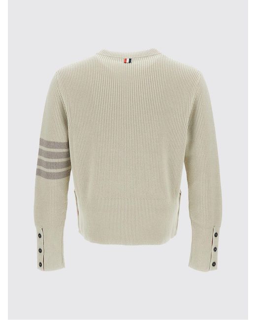 Thom Browne Natural Cotton Crew Neck Pullover for men