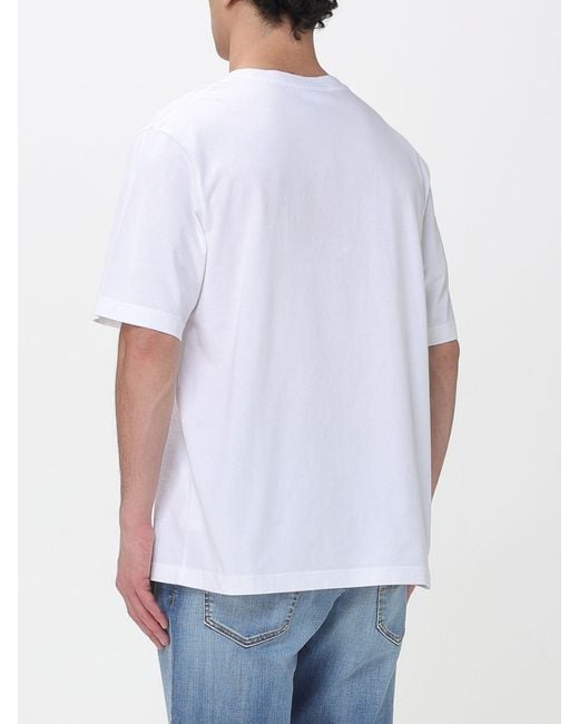 Maison Kitsuné White Maison KitsunÉ Organic Cotton T-Shirt With Logo for men