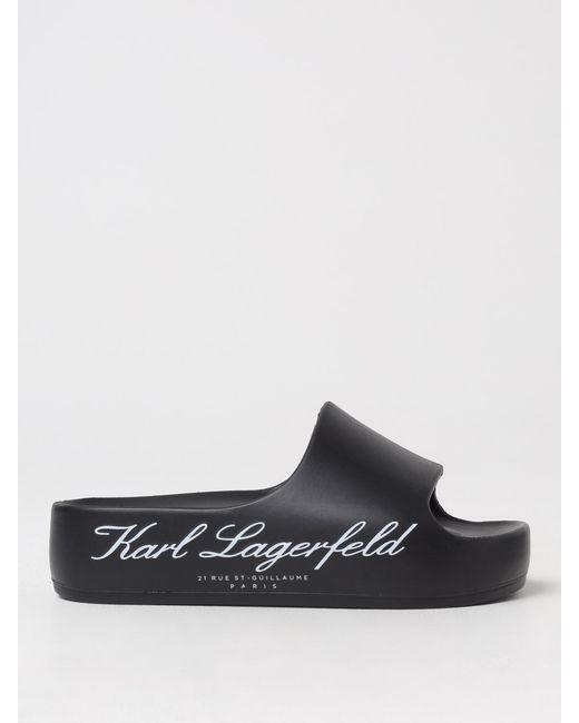 Karl Lagerfeld White Rubber Sliders