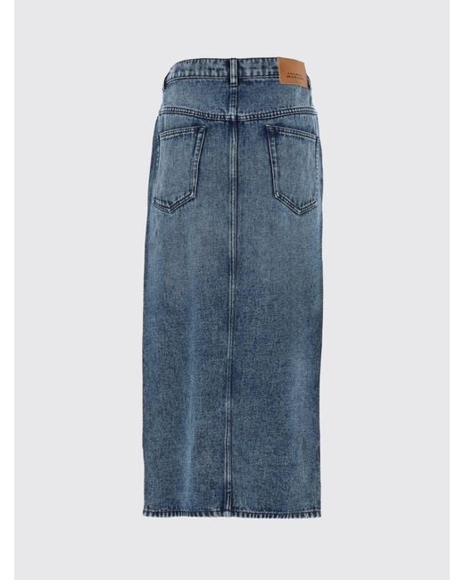 Isabel Marant Blue High-Waisted Lyocell Denim Midi Pencil Skirt With Front Slit