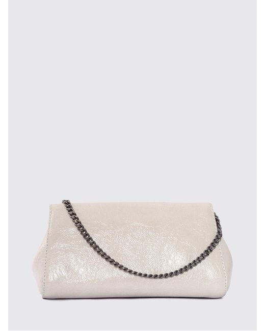 Orciani Natural Gossip Stark Ruched Leather Clutch