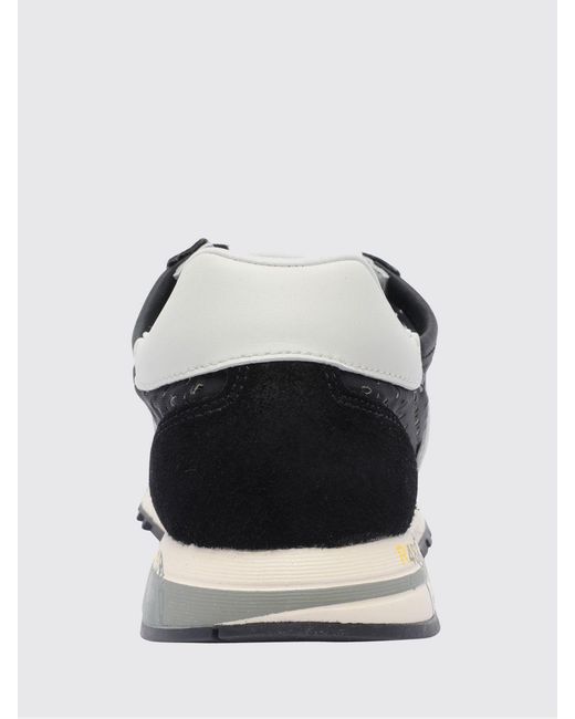 Premiata White Lucy Suede And Perforated Fabric Sneakers