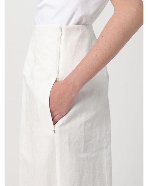 Pantalone in cotone e lino di Sportmax in White