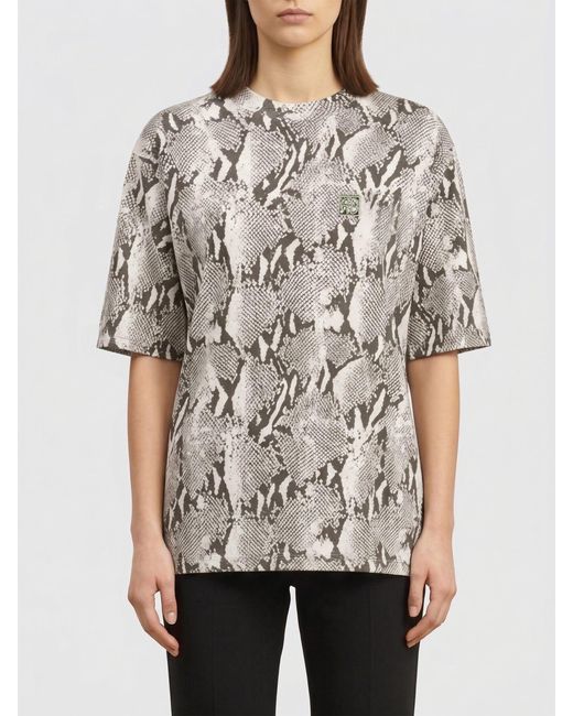 Anine Bing Gray Python Print Cotton T-Shirts