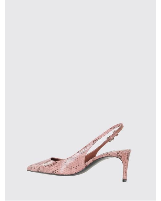Dolce & Gabbana Pink Dolce &Amp Gabbana Python-Print Leather Slingback Pumps With Dg Logo