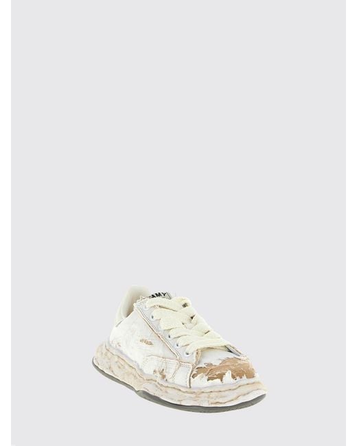 Maison Mihara Yasuhiro White Charles Distressed Cotton Canvas Sneakers for men