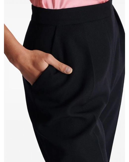 Balmain Black Sculptural Virgin Wool Twill Trousers