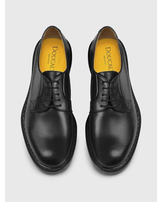Doucal's White Leather Derby Shoes for men