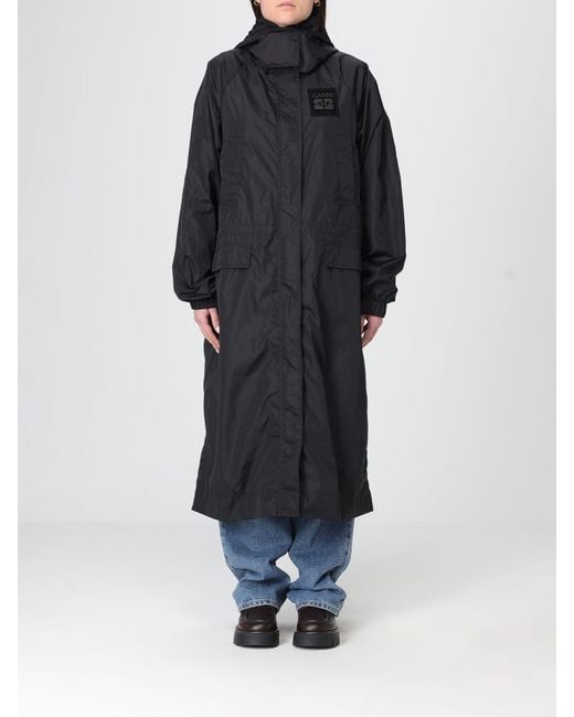 Ganni Blue Long Parka