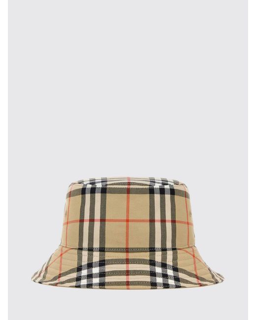 Burberry Natural Cotton Hat Vintage Check Print for men
