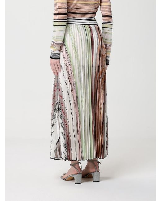 Missoni White Viscose Pleated Skirt