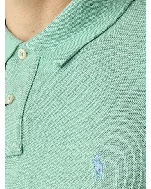 Polo Ralph Lauren Green Pony Logo Cotton Polo Shirt for men