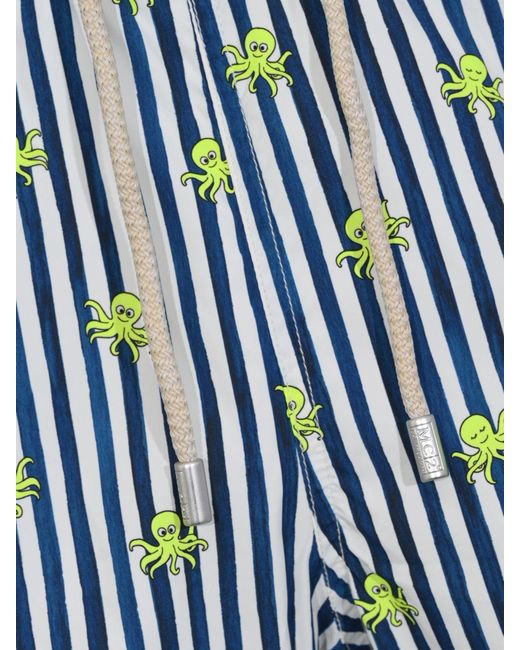 Mc2 Saint Barth Blue Bandana Print Swimsuit for men
