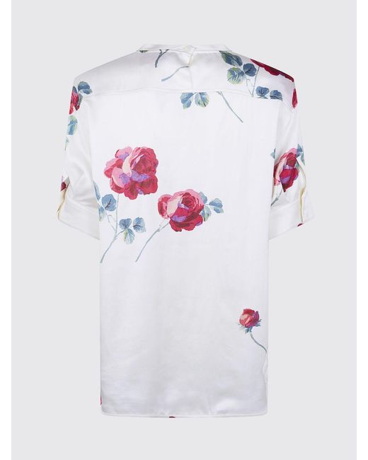 N°21 White Satin Top With Floral Print