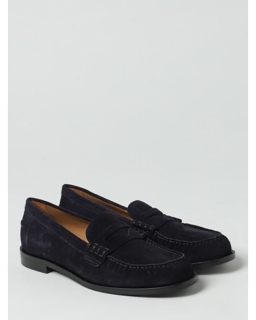 Emporio Armani Blue Suede Penny Loafers for men