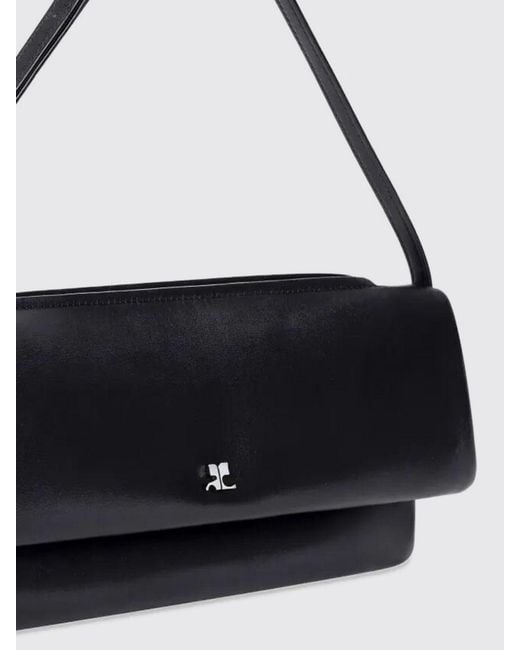 Courreges Black CourrÈ Ges Cuff Leather Shoulder Bag With Adjustable Strap