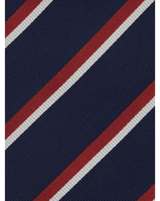 Corbata De Rayas Regimental De Pura Seda Con Logo DSquared² de hombre de color Blue