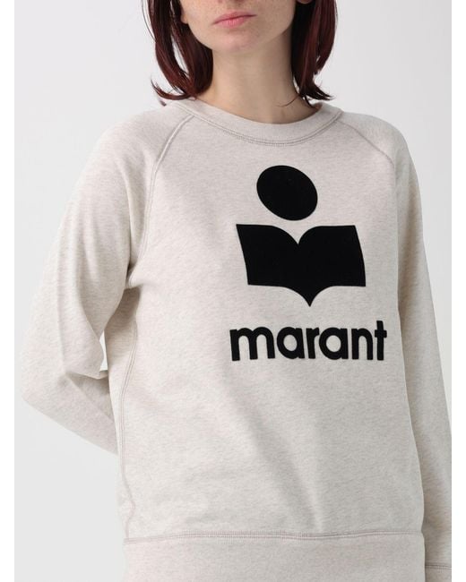 Isabel Marant Natural Logo Cotton Crewneck Sweatshirt