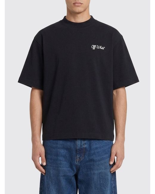 Off-White c/o Virgil Abloh Black Cotton T-Shirt With Logo for men
