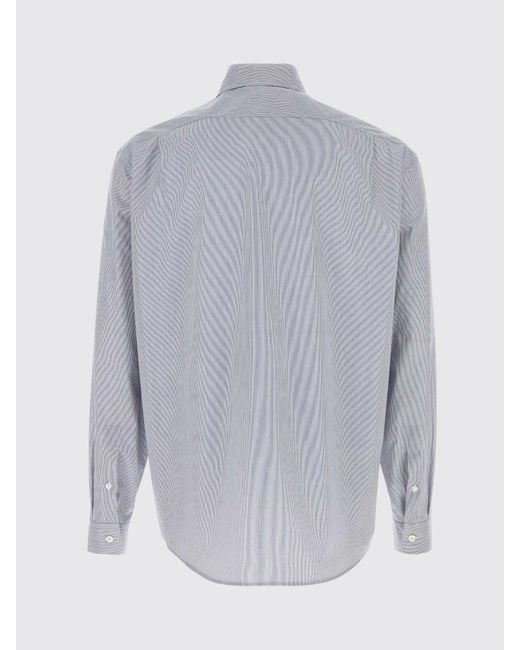 The Row Gray Striped Cotton Shirt With Button-Down Collar And Relaxed Fit for men