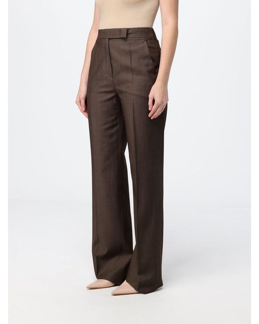 Max Mara Brown Pants Leather