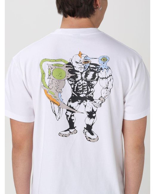 T-shirt in cotone con stampa grafica di Brain Dead in White da Uomo