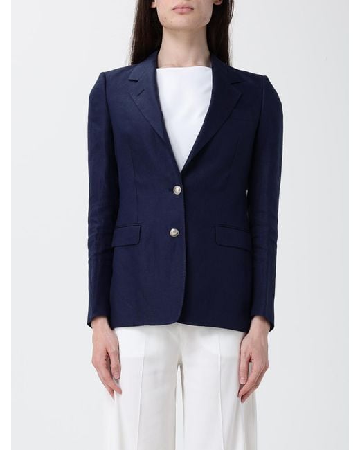 Tagliatore Blue Linen Single-Breasted Blazer