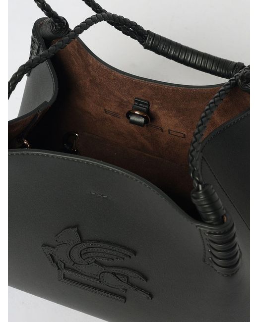 Etro Black Libra Small Leather Shopping Bag