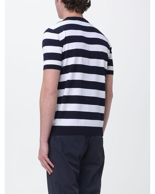 Kangra Blue Striped Cotton Crew Neck T-Shirt for men