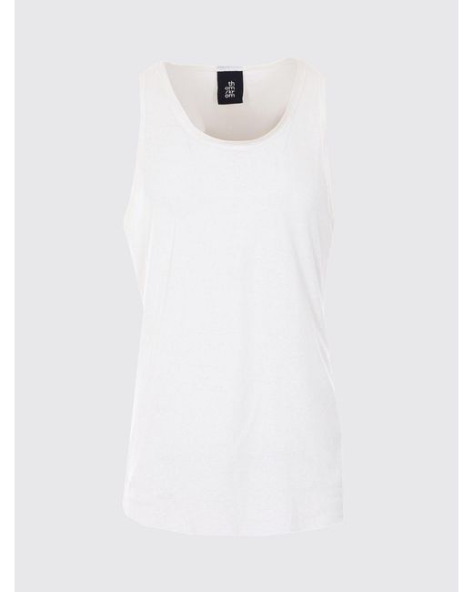 Thom Krom White Basic Cotton And Linen Tank Top for men