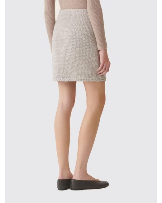 Fabiana Filippi Gray High-Waisted Tweed Pencil Mini Skirt