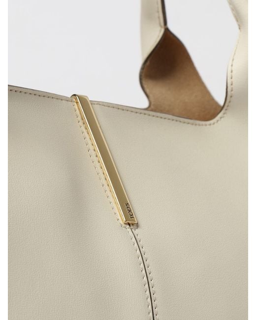 Tod's Natural Medium Leather Shopping Bag