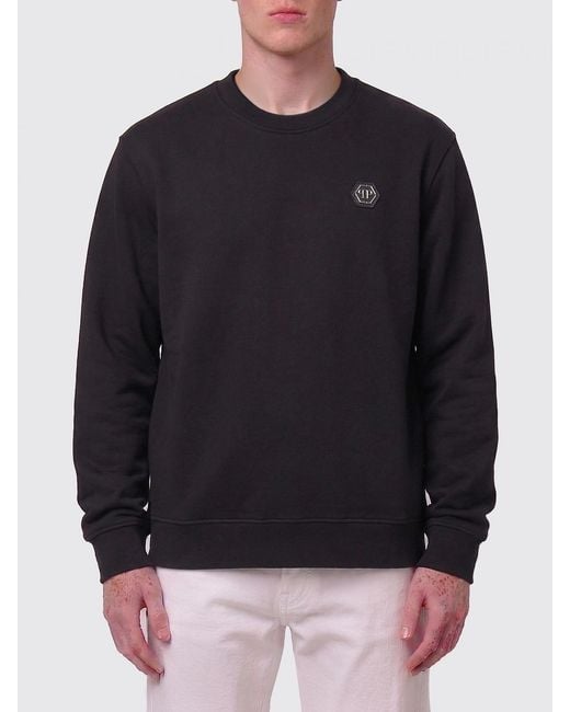 Sudadera De Cuello Redondo De Algodón Philipp Plein de hombre de color Blue