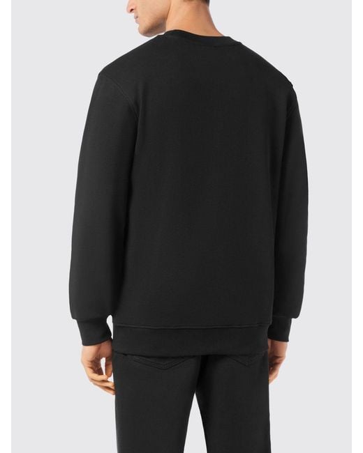 Billionaire Black Cotton Crewneck Sweatshirt With Logo for men